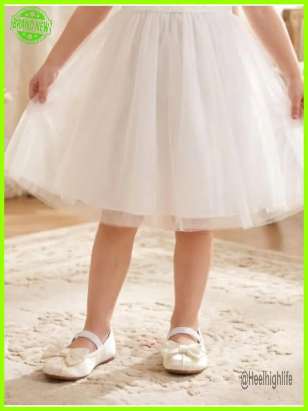 Girls Satin Square Toe Bow Ballet Flats Mary Jane Shoes